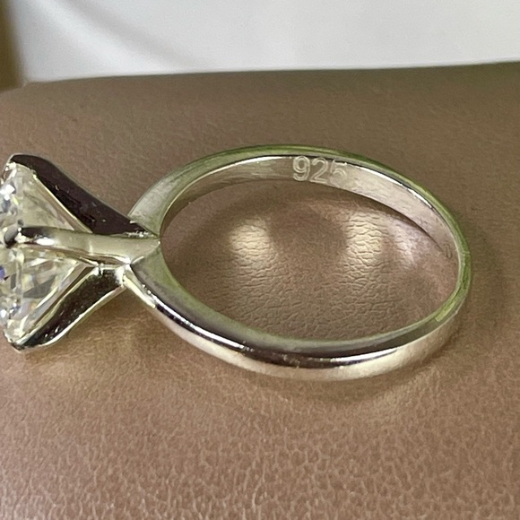 SALE‼️CERTIFIED-3.35ct DIAMOND SOLITAIRE. Rhodium plate. EARTH MINED IN BRAZIL - Picture 14 of 16